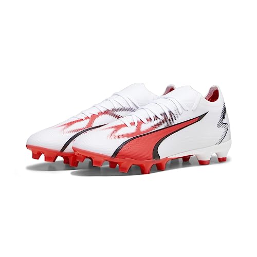 PUMA Unisex Ultra Match Fg/Ag Fussballschuh, White Black Fire Orchid, 42.5 EU von PUMA