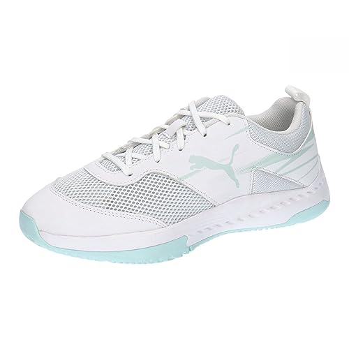 PUMA Unisex Kinder Varion li Jr Indoor-Pumps, Puma White Light Aqua, 34 EU von PUMA