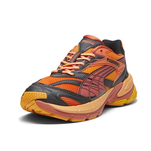 PUMA Velophasis Layers X Pleasures Herren-Sneaker, Schnürschuhe, leger, Schwarz, Orange, Schwarz / Orange, 47 EU von PUMA