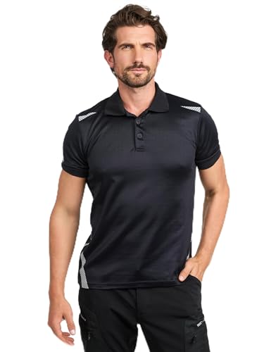 PUMA Workwear Essentials - Premium Arbeitsshirt für Herren, Poloshirt aus robustem Gewebe und Reflektoren - für Handwerk, Bauarbeit und Landwirtschaft, Farbe: Schwarz, Größe: 4XL von PUMA