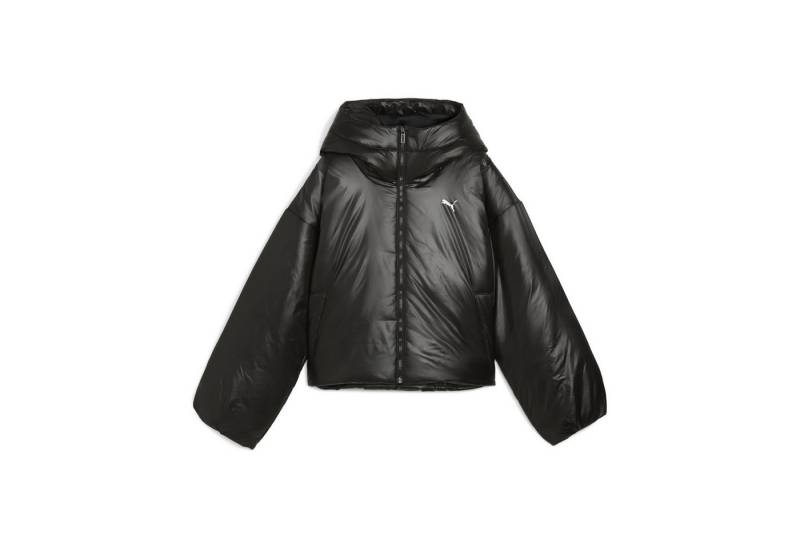 PUMA Winterjacke Wardrobe Essentials Shiny Wattierte Kapuzenjacke Damen von PUMA