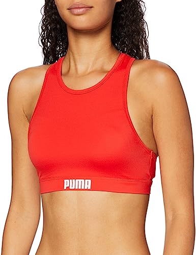 PUMA Damen Racerback Swim Top Bikini Oberteil, Rot, L EU von PUMA