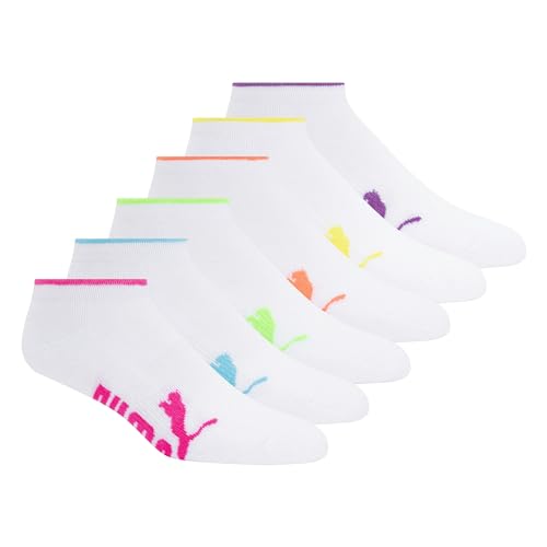 PUMA Women's Half Terry Runner Socks 6-Pack, White Bright, 9-11 von PUMA