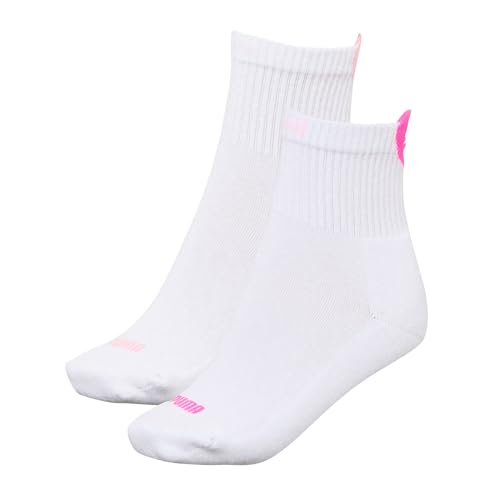PUMA Damen Heart Logo Recycled Cotton Sock, White/Pink, 35-38 EU von PUMA