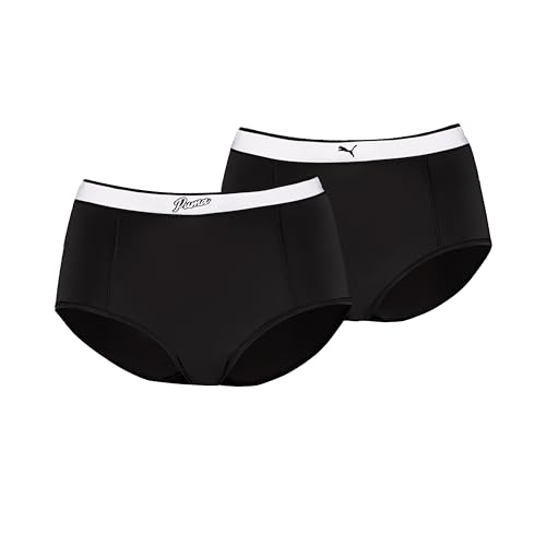 PUMA Women's High Waist Hipster, Black, L (2er Pack) von PUMA