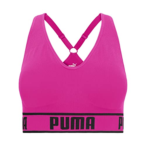 PUMA Women's Seamless Sports Bra, Dark Pink, Medium von PUMA