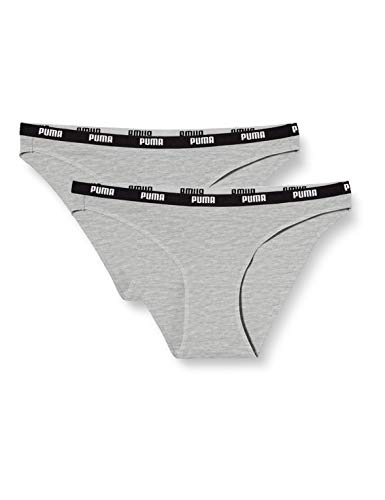 PUMA Damen Puma Iconic Women's (2 Pack) Bikini Style Underwear, Grau, M EU von PUMA