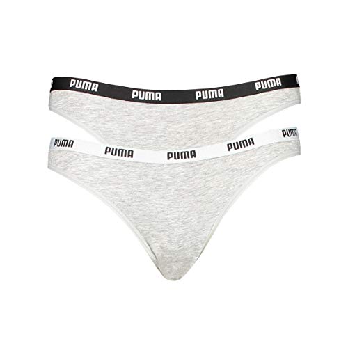 PUMA Damen Bikini Unterwäsche, Grau, XS (2er Pack) von PUMA