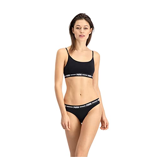 PUMA Damen Puma Iconic Women's String - (2 Pack) Thong Panties, Black, M EU von PUMA