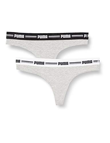 PUMA Damen Puma Iconic Women's String - (2 Pack) Thong Panties, Grey Grey, XS EU von PUMA