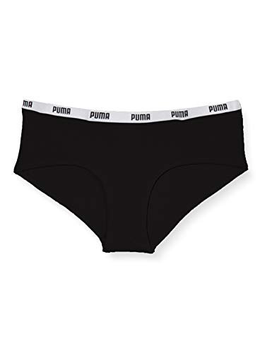 PUMA Damen Puma Iconic kvinders undertøj (2 pakker) Hipster Panties, Schwarz, M EU von PUMA