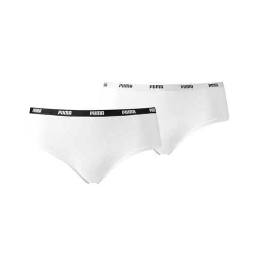 PUMA Damen Iconic Women's Hipster Underwear (2 Pack) Unterwäsche, White/White, XS EU von PUMA