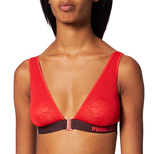 PUMA Damen Mesh Triangle Bralette Bra, Red Combo, M EU von PUMA