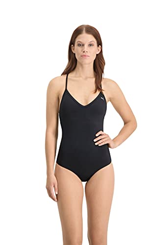 PUMA Damen Puma Women's V-neck Crossback One Piece Swimsuit, Schwarz, XL von PUMA