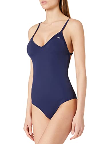 PUMA Damen Puma Dames V-hals Crossback Zwempak One Piece Swimsuit, Navy, M EU von PUMA