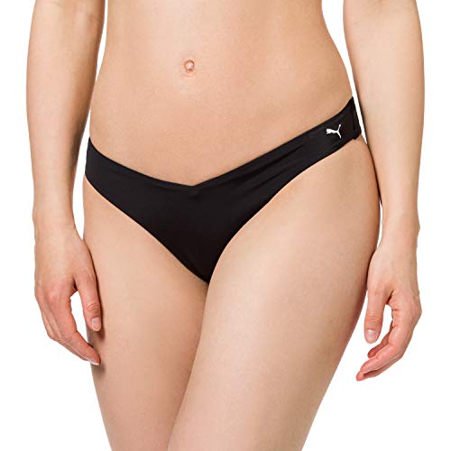 PUMA Womens Swim Women's V-Shape Brief Bikini Bottoms, Black, XL von PUMA