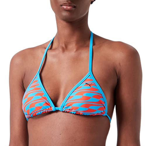 PUMA Damen Swimwear Formstrip Triangle Top Bikini, Blue Combo, XS EU von PUMA