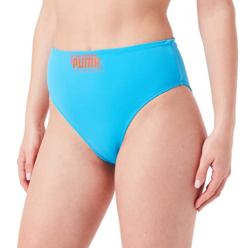 PUMA Damen Swimwear High Waist Brief Schwimm Slips, Blue Combo, XS EU von PUMA