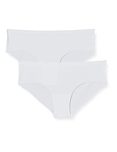 PUMA Damen Hipster Unterwäsche, Weiß, XS (2er Pack) von PUMA