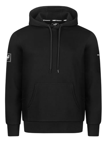 PUMA Workwear Advanced Kollektion - Hoodie Herren Pullover mit Kapuze - Schultertasche, Zwei Seitentaschen und Bauchtasche - Atmungsaktives Gewebe - Für Handwerk und Logistik - Schwarz - M von PUMA