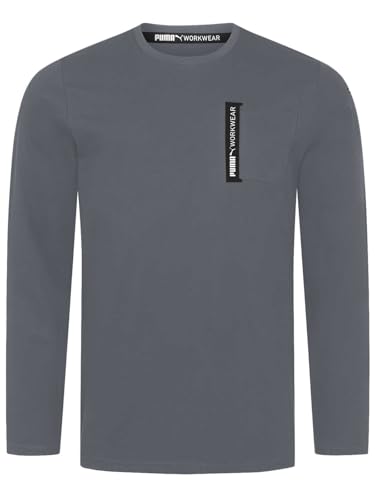 PUMA Workwear Advanced Kollektion - Longsleeve Herren Pullover - Brusttasche und Utility Fach an der Schulter, Strapazierfähiges und atmungsaktives Gewebe - Für Handwerk und Logistik - Anthrazit - M von PUMA