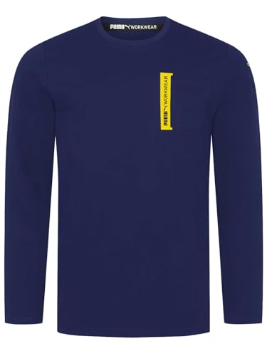 PUMA Workwear Advanced Kollektion - Longsleeve Herren Pullover - Brusttasche und Utility Fach an der Schulter, Strapazierfähiges und atmungsaktives Gewebe - Für Handwerk und Logistik - Marine - XL von PUMA