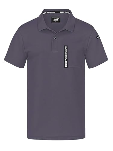 PUMA Workwear Advanced – Poloshirt Herren Kurzarm – Arbeitsshirt mit Brusttasche und Utility Fach an der Schulter – Strapazierfähiges, atmungsaktives und schnelltrocknendes Gewebe – Anthrazit - 4XL von PUMA