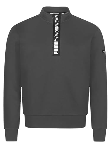 PUMA Workwear Advanced Kollektion - Sweatshirt Herren Pullover mit Reißverschluss - Utility Fach an der Schulter - Robustes und atmungsaktives Gewebe - Für Handwerk und Logistik - Anthrazit - M von PUMA