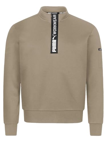 PUMA Workwear Advanced Kollektion - Sweatshirt Herren Pullover mit Reißverschluss - Utility Fach an der Schulter - Robustes und atmungsaktives Gewebe - Für Handwerk und Logistik - Braun - S von PUMA