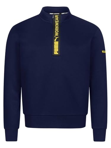 PUMA Workwear Advanced Kollektion - Sweatshirt Herren Pullover mit Reißverschluss - Utility Fach an der Schulter - Robustes und atmungsaktives Gewebe - Für Handwerk und Logistik - Marine - XL von PUMA