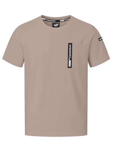 PUMA Workwear Advanced Kollektion - T-Shirts für Herren - Brusttasche und Utility Fach an der Schulter - Aus strapazierfähigem und atmungsaktivem Gewebe - Für Handwerk und Logistik - Braun - 3XL von PUMA