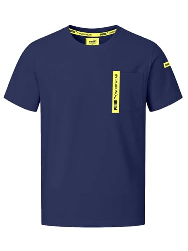 PUMA Workwear Advanced Kollektion - T-Shirts für Herren - Brusttasche und Utility Fach an der Schulter - Aus strapazierfähigem und atmungsaktivem Gewebe - Für Handwerk und Logistik - Marine - S von PUMA