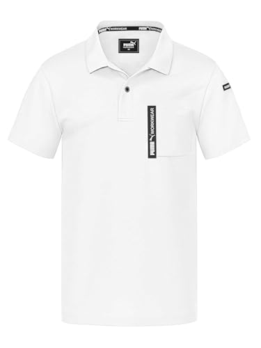 PUMA Workwear Advanced – Poloshirt Herren Kurzarm – Arbeitsshirt mit Brusttasche und Utility Fach an der Schulter – Strapazierfähiges, atmungsaktives und schnelltrocknendes Gewebe – Weiß - M von PUMA