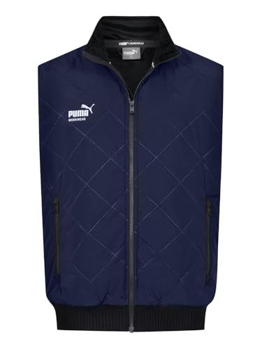 PUMA Workwear Herren Weste Winter - Warm gefüttert, wasser- & windabweisend - Arbeitsweste mit Taschen & Fleece-Futter - Innentasche - Robustes Obermaterial für Beruf & Freizeit - Marine - XXL von PUMA
