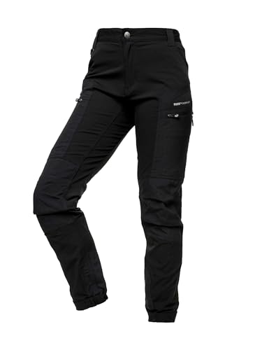 PUMA Workwear Pro-One Wanderhose Damen - Robuste Outdoorhose für Damen - Mit verstärktem Nylon für Langlebigkeit - Trekkinghose mit 4-Wege-Stretch - Verstellbarer Knopfleiste - S - Schwarz von PUMA