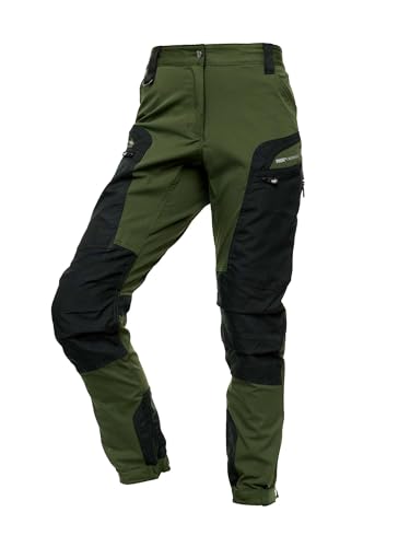 PUMA Workwear Pro-One Wanderhose Damen - Robuste Outdoorhose für Damen - Mit verstärktem Nylon für Langlebigkeit - Trekkinghose mit 4-Wege-Stretch - Verstellbarer Knopfleiste - XXL - Oliv von PUMA