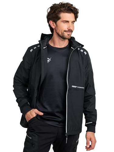 PUMA Workwear - Regenjacke Herren - Wasserdicht - Leichter Windbreaker Fahrradjacke mit Kapuze - Robuste und Atmungsaktive Arbeitsjacke für Handwerk, Bauarbeit und Landwirtschaft - 3XL von PUMA