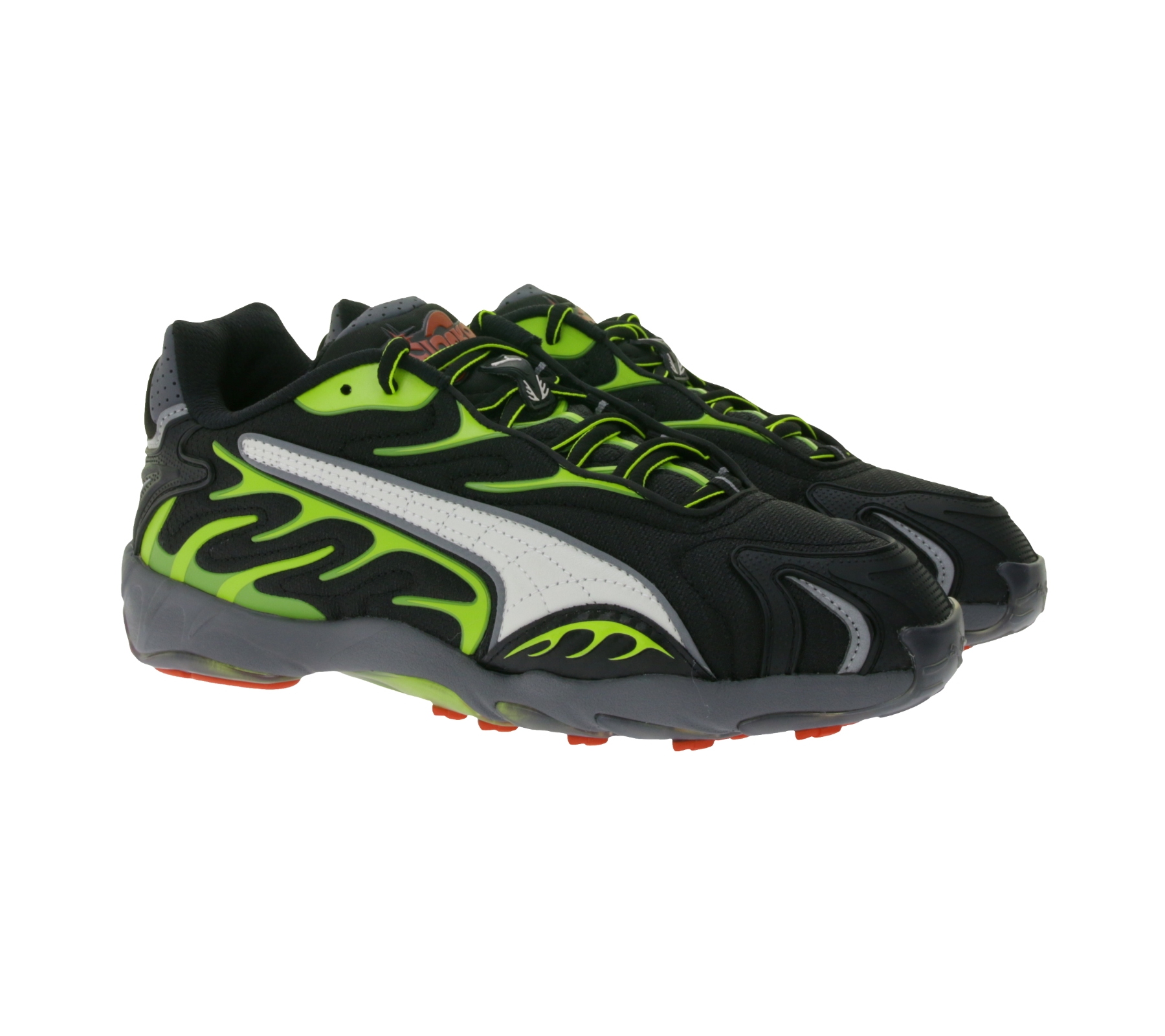 PUMA X A AP Inhale Rocky Herren Sneaker mit Echtleder-Overlays Damen Schuhe im Retro-Track-Look 402459 01 Schwarz/Gelb von PUMA