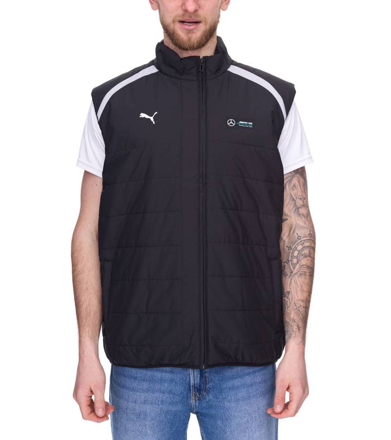 PUMA X Mercedes-Benz AMG Petronas F1 Herren Stepp-Weste Herbst-Weste Übergangs-Jacke 622133 01 Schwarz von PUMA