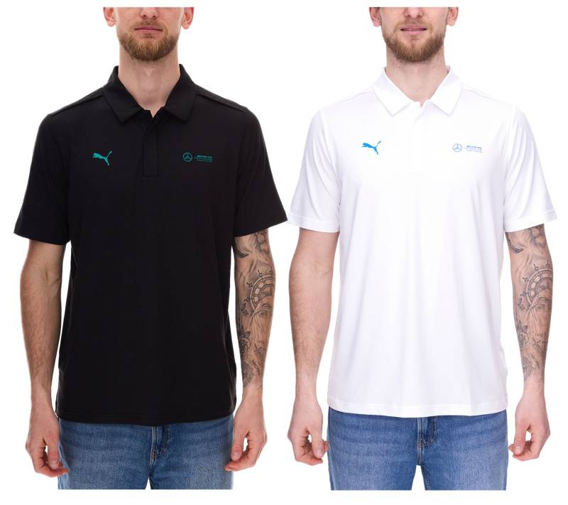 PUMA X Mercedes-Benz AMG Petronas F1 MAPF1 LS Herren Polo-Shirt Kurzarm-Shirt 621134 Weiß oder Schwarz von PUMA