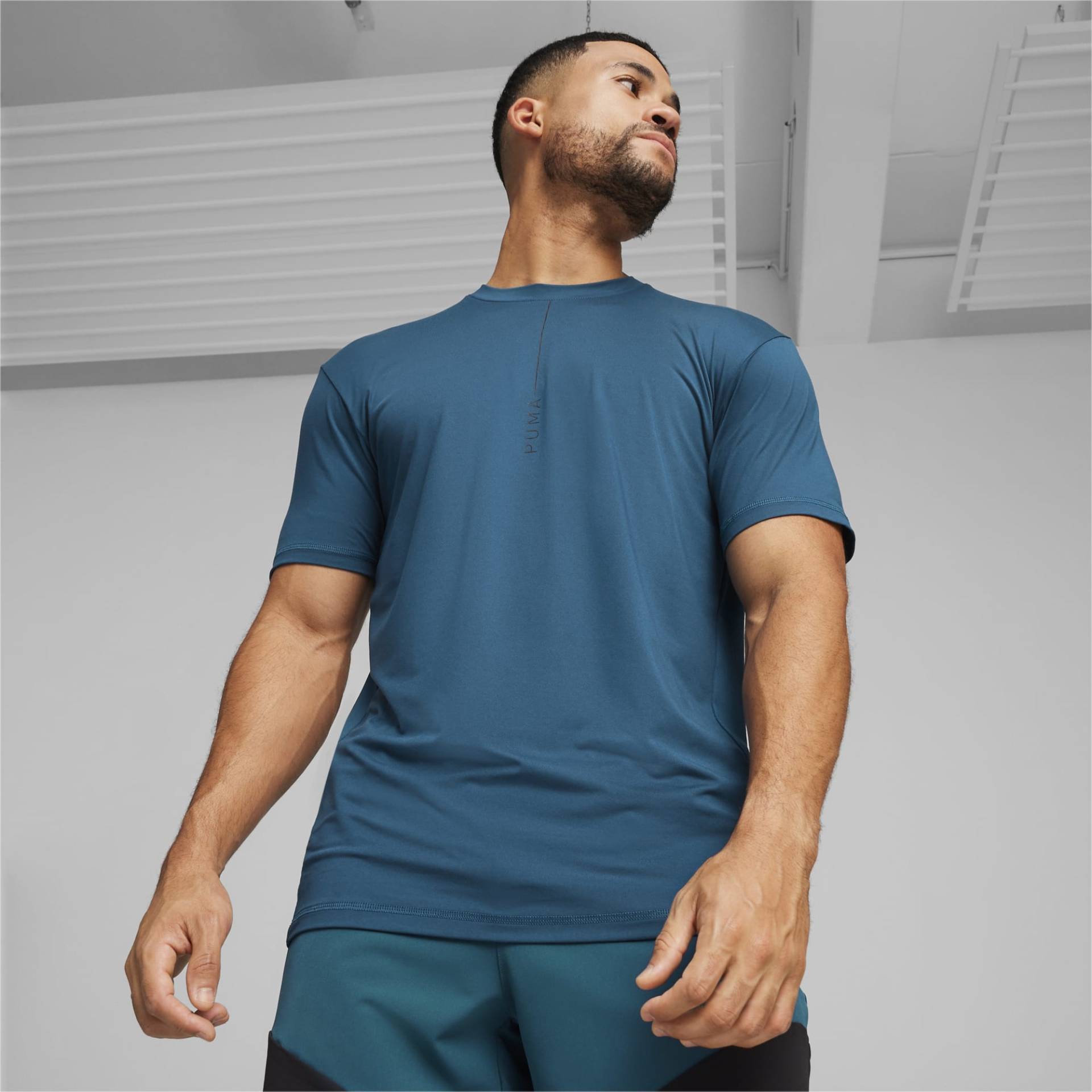 PUMA Yogini Lite Mesh-T-Shirt Herren, Blau, Größe: 3XL, Kleidung von PUMA