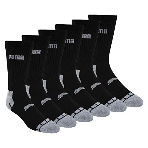 PUMA mens Men s 6 Pack Crew Socks, Black/Grey, 10 13 US PUMA mens Men s 6 Pack Crew Socks, Black/Grey, 10 13 US von PUMA