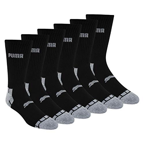 PUMA mens Men s 6 Pack Crew Socks, Black/Grey, 10 13 US von PUMA