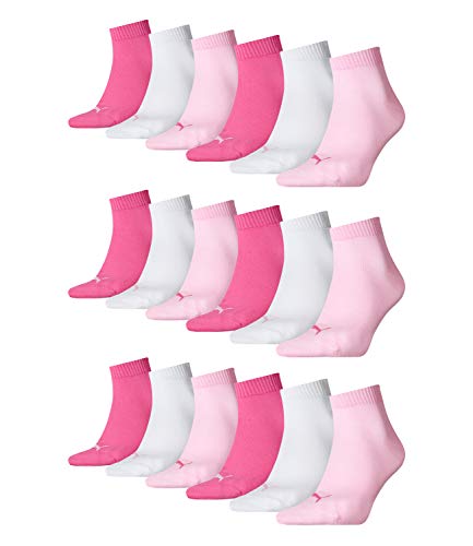 PUMA 18 Paar Unisex Quarter Socken Sneaker Gr. 35-49 für Damen Herren Füßlinge, Farbe:422 - pink lady, Socken & Strümpfe:39-42 von PUMA