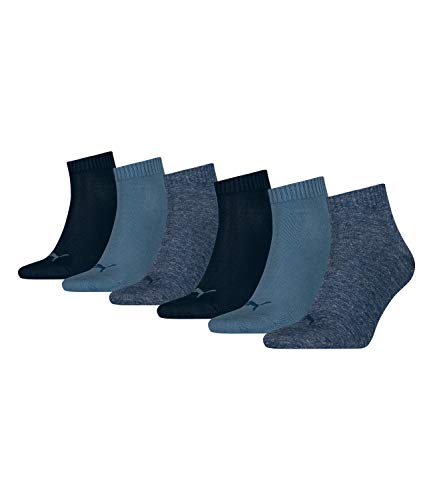 PUMA unisex Quarter Sportsocken Kurzsocken Socken 271080001 6 Paar, Farbe:Blau, Menge:6 Paar (2x 3er Pack), Größe:43-46, Artikel:-460 denim blue von PUMA