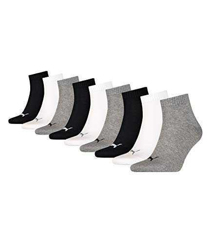 PUMA unisex Quarter Sportsocken Kurzsocken Socken 271080001 9 Paar, Farbe:Mehrfarbig, Menge:9 Paar (3x 3er Pack), Größe:43-46, Artikel:-882 grey/white/black von PUMA