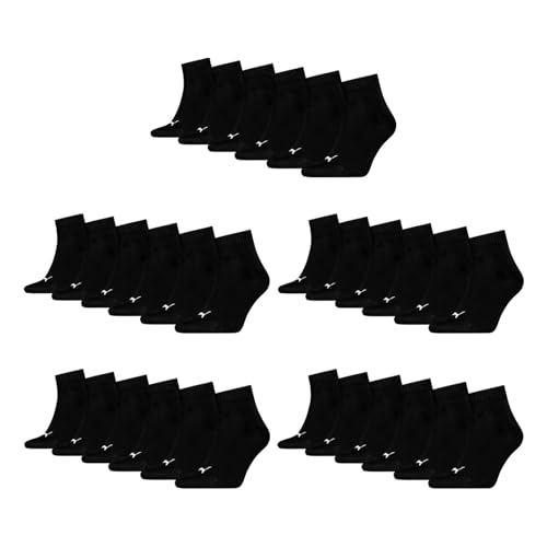 PUMA unisex Quarter Sportsocken Kurzsocken Socken 3 Paar, Farbe:Schwarz, Menge:3 Paar (1x 3er Pack), Größe:43-46, Artikel:-200 black von PUMA