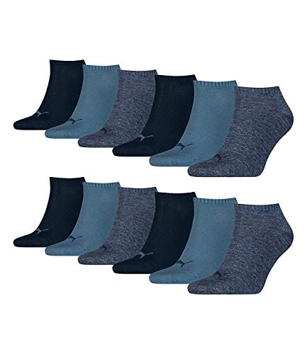 PUMA unisex Sneaker Socken Kurzsocken Sportsocken 261080001 12 Paar, Farbe:Blau, Menge:12 Paar (4x 3er Pack), Größe:39-42, Artikel:-460 denim blue von PUMA