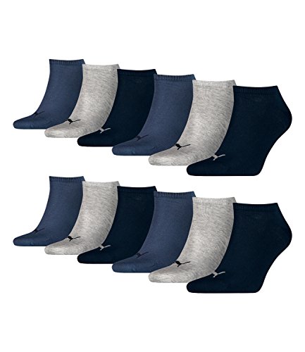 PUMA Unisex Invisible Sneaker Socken 12er Pack, Größe:39-42;Farbe:navy/grey/nightshadow blue von PUMA