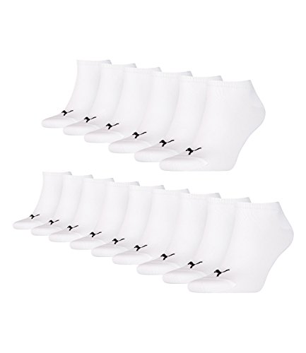 PUMA unisex Sneaker Socken Kurzsocken Sportsocken 261080001 15 Paar, Farbe:Weiß, Menge:15 Paar (5 x 3er Pack), Größe:47-49, Artikel:-300 white von PUMA